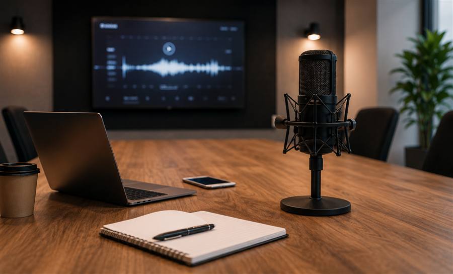 Micro de studio et setup de captation audio pour un événement Waalo Agence